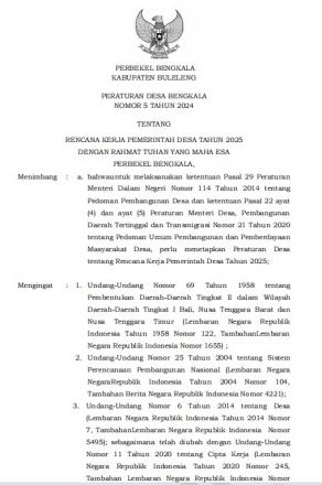 RKP DESA BENGKALA TAHUN 2025